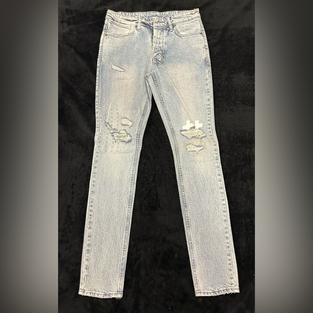 Ksubi Light Blue Distressed Men's Skinny Jeans